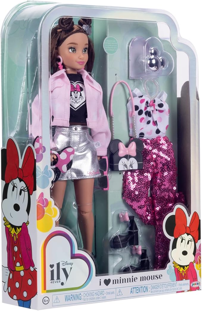Disney ILY 4ever Fashion Dolls Inspired by Minnie 11.5" Tall with 13 Points of Articulation, Glittery Mickey Ring Included for You!