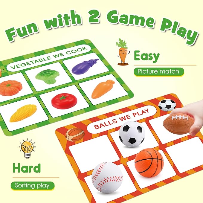 Montessori Toys for 3 4 5 6 Year Olds Boys & Girls | 58-Piece Fun Sorting Games with Mystery Box | Engaging Preschool Learning & Speech Therapy Toys | Great Birthday for Grandkids