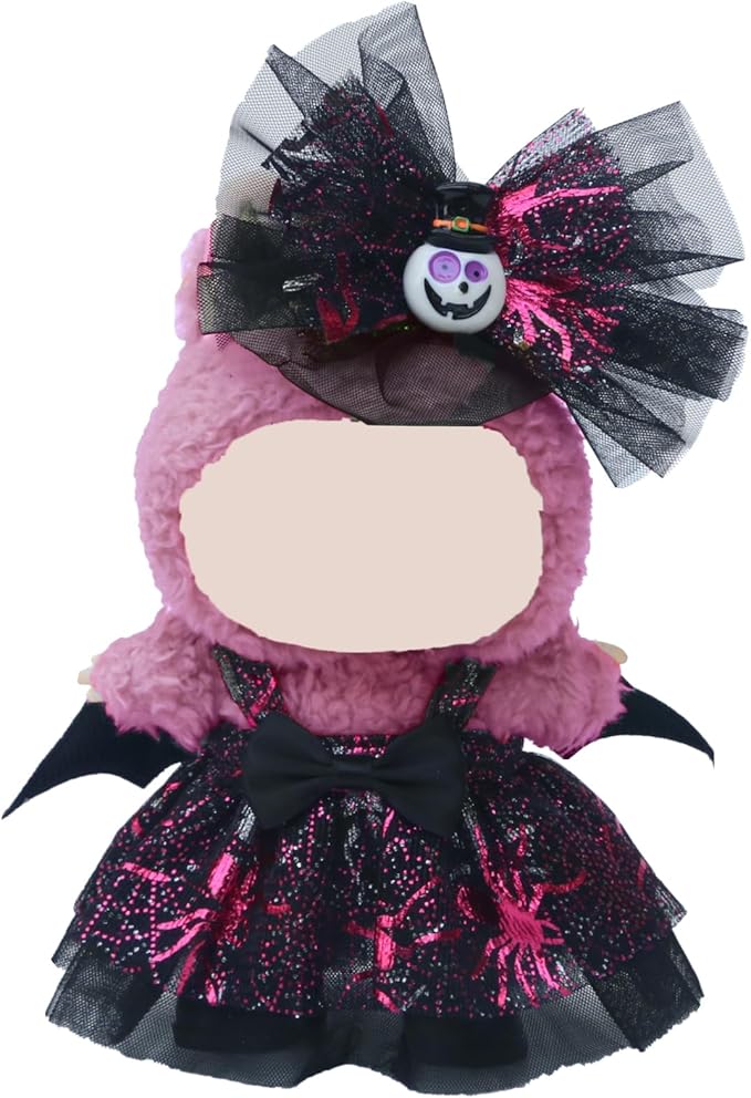 17cm Doll Clothes Sets(No Doll) Halloween Dark Dress Outfits Handcrafted Designer DIY Accessories Including Dress Shoes and Headwear