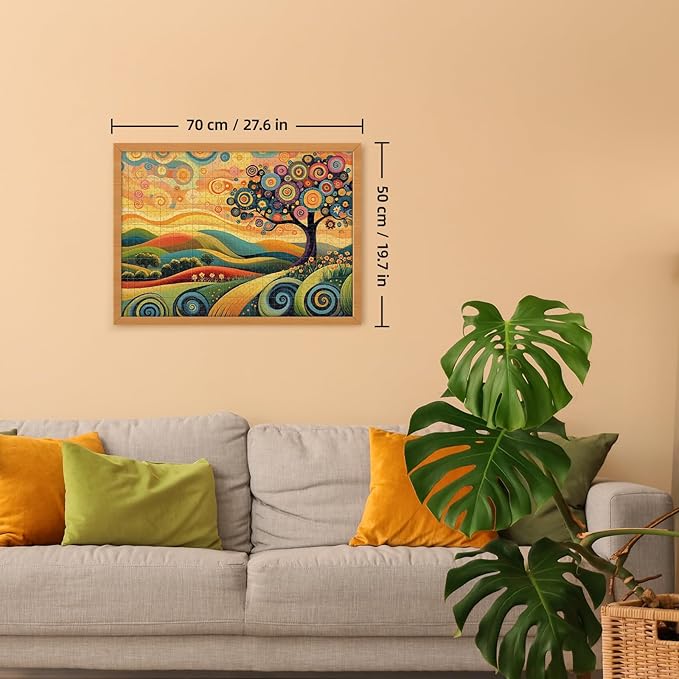 Colorful Tree Landscape 1000 Piece Puzzle for Adults - Fun Puzzles Art Painting Jigsaw Puzzles Family Game Home Decor