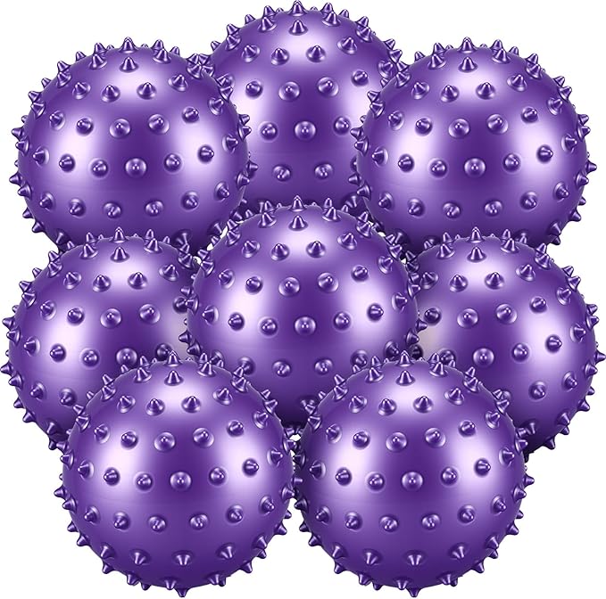 Bouncy Spiky Sensory Ball - Inflatable Massage Stress Fidget Toy Playground Balls for School Party Favors Outdoor Indoor
