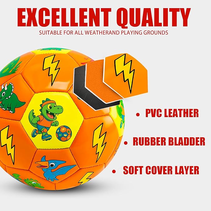 Soccer Ball Size 3,4,5 Two Pack,Classic Indoor Outdoor Soccer with 1 Pump 2 Net Bag and 2 Needle,Long-Lasting for Training, Games, Outdoor & Indoor Play Ideal Gift for Boys Girls Youth Adult