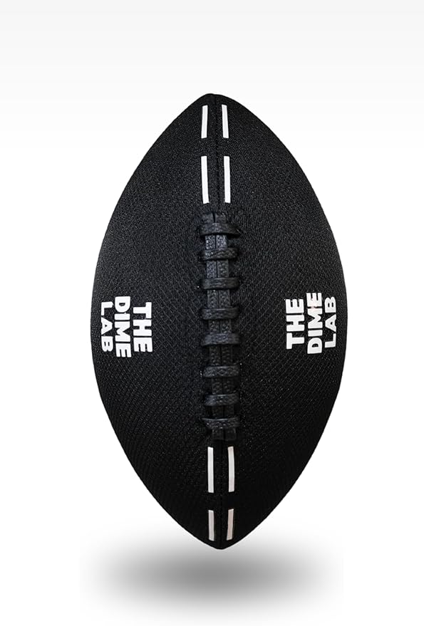 The Dime Lab Water Football - Waterproof Football for Pools, Beaches, & Lakes - Strong Grip Training, Outdoor, All-Weather Water Toys for All Ages - Black