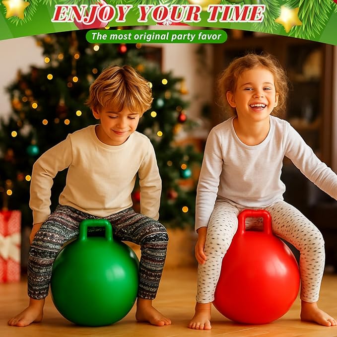 Sratte 6pcs Hopper Ball with Handle Bouncing Marble Bouncy Balls Hopping Toys Inflatable Jumping Toy for Jumping Sport Hop Boys Girls Gifts Party Favors (Pure,Classic Color)