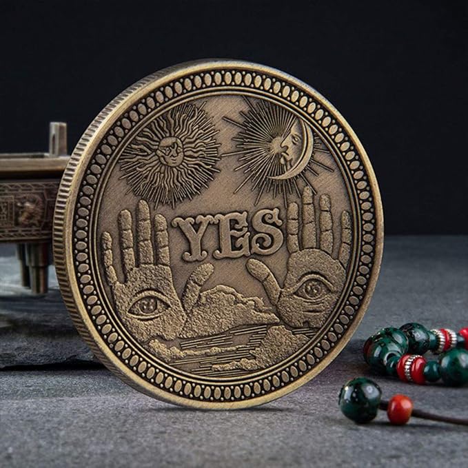 Yes No Challenge Coin Decision Maker Divination Coin(Bronze)