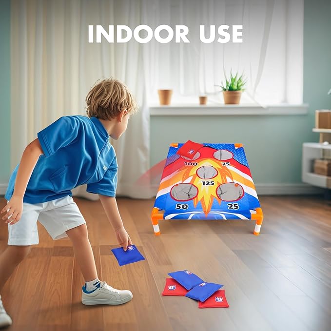 Bean Bag Toss Game for Kids 3-8, Kids Cornhole Game Set for Toddler, Outdoor Outside Game for Kid 3-6, Toddler Yard Outdoor Game for Kid Party Gift Birthday Christmas