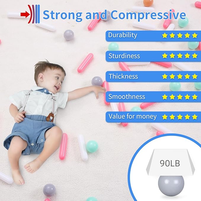 STARBOLO Ball Pit Balls for Kids -Pack of 150 200 500 Colorful Ball Pit Balls Crush Proof Plastic Toy Balls for Toddlers Ball Pit, Ball Pit Play Tent, Baby Pool Water Toys