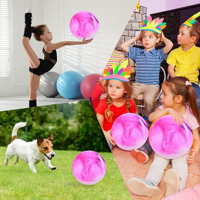 Grevosea 15 Inch Large Bouncy Ball Inflatable Balls Beach Ball Marbleized Bouncy Ball Colorful Cloud Bouncing Balls for Adults Pet Outdoor Summer Beach Party Supplies School Water Fun