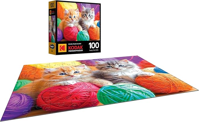 RoseArt - Kodak Premium - Fuzzy Yarn Balls - 100 Piece Jigsaw Puzzle for Adults