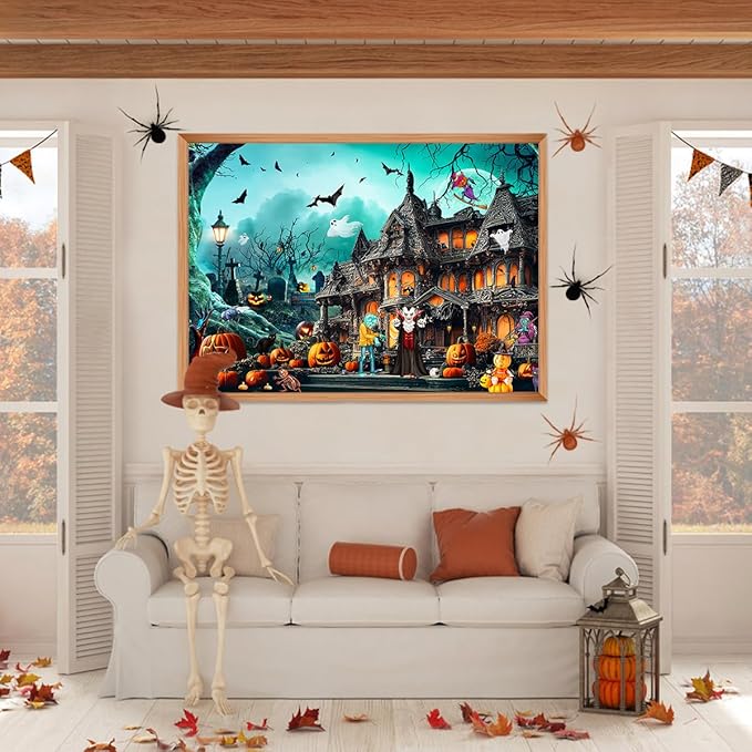 Halloween Jigsaw Puzzles for Adults 1000 Piece Puzzle for Adults 1000 Pieces Puzzle 1000 Pieces-Horror Night Watch Party