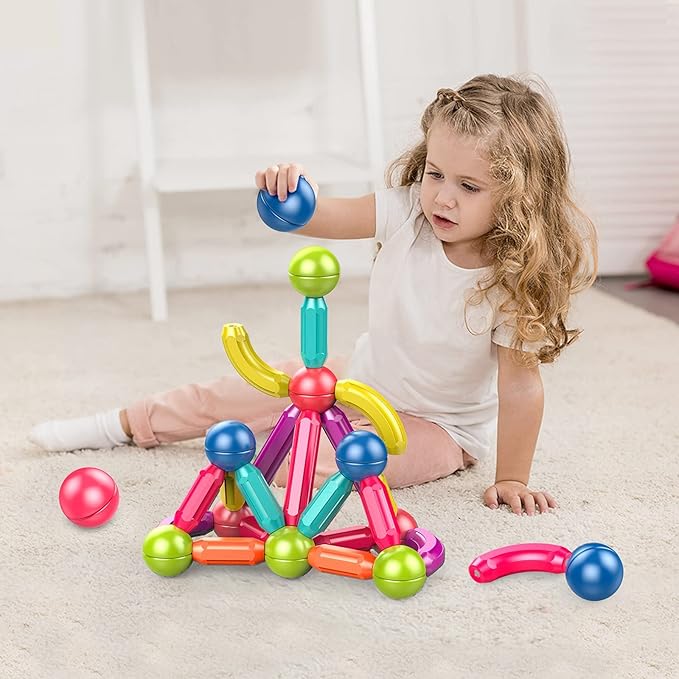 Learning Boys Girls Toys Age 4-5,Magnetic Blocks Magnet Toys for Toddlers 1-3,Magnetic Balls and Rods Set Educational Magnet Building Blocks,Kids Toys for 3+ Year Old Gifts(25pcs)