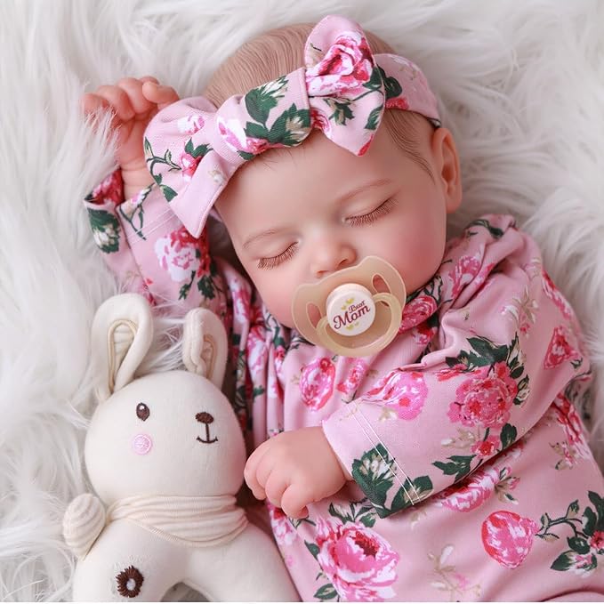 BABESIDE Lifelike Reborn Baby Dolls - 20 inch Sleeping Realistic Newborn Baby Dolls Vinyl Full Body Real Life Baby Dolls Girl with Accessories Gifts for Kids Age 3 + & Collection