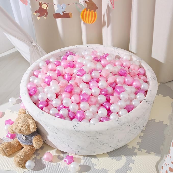 Star Ball Pit Balls for Toddlers -100pcs Phthalate Free BPA Free Non-Toxic Crush Proof Play Balls Play Tent Pool Playhouse Playpen Party Decoration.