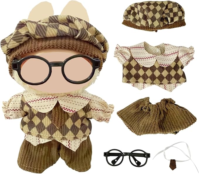 Ezcora Doll Clothes Set, Doll Outfits Pack for 15-17cm Dolls, Perfect for Play and Display, Accessories for Doll's Collectors (No Dolls) (Vintage)
