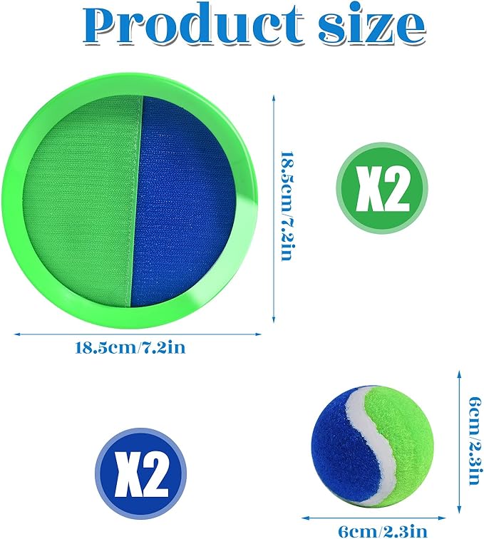 Toss and Catch Ball Set, Paddle Catch Ball and Toss Game for Kids, Great Beach Games/Backyard Games/Outdoor Games for Kids and Family