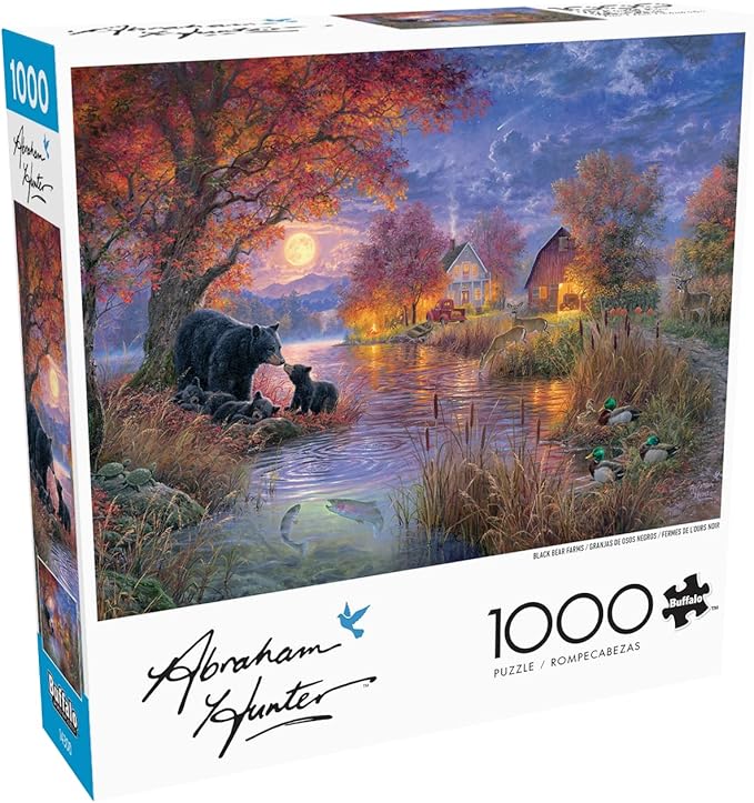 Buffalo Games - Black Bear Farms - Abraham Hunter - 1000 Piece Autumn Jigsaw Puzzle - Colorful Fall Puzzles for Adults – Beautiful, Seasonal Artwork, and Hours of Relaxing Fun