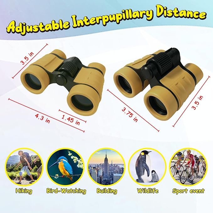 ESSENSON Binoculars for Kids Toys Gifts for Age 3-12 Years Old Boys Girls Kids Telescope Outdoor Toys for Sports and Outside Play Hiking, Bird Watching, Travel, Camping, Birthday Presents (Desert)