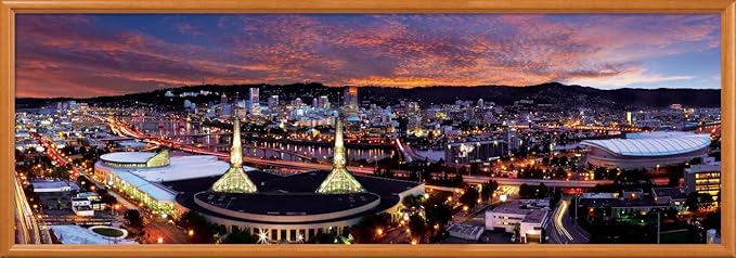 MasterPieces - 1000 Piece Jigsaw Puzzle, Portland Skyline Panoramic, Fun for Adults, Family, Kids 13"x39"