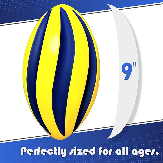 Spiral Foam Football - Soft Foam Football for Kids - 9 Inches - American Football - 1 Each