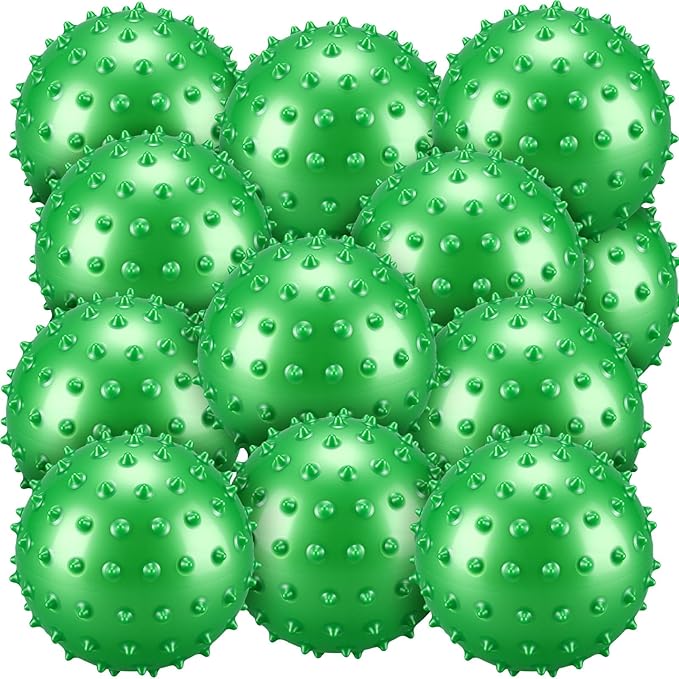 Bouncy Spiky Sensory Ball - Inflatable Massage Stress Fidget Toy Playground Balls for School Party Favors Outdoor Indoor