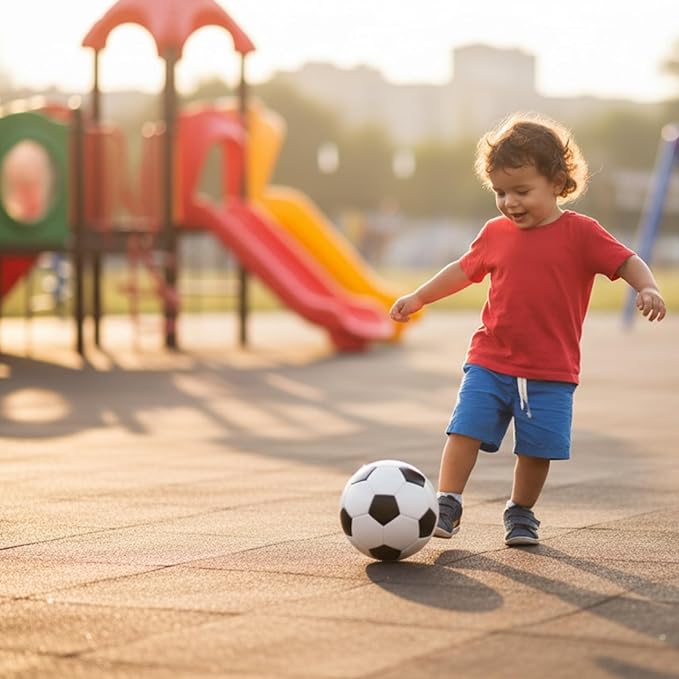 Richball Toddler Soccer Ball, Size 2 Soccer Ball Classic White Black, Outdoor Ativities Toy for Kids Age 1-3, Stocking Stuffers Birthday/Easter Gifts