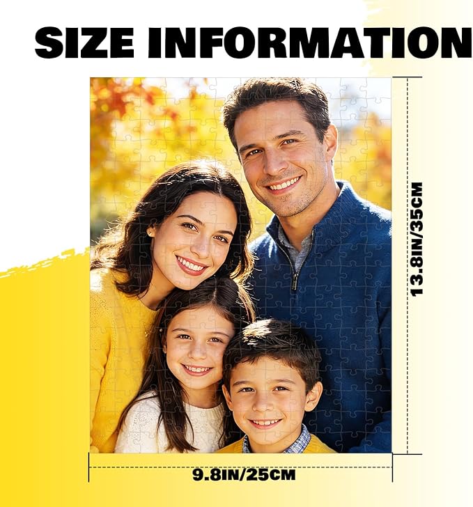 Custom Puzzle from Photo, Personalized Puzzle for Adults 120/200/300/500/1000 Pieces, Customized Jigsaw Puzzle Gift for Family, Wedding, Friend