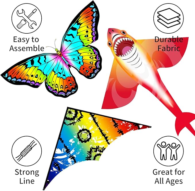 Large Octopus Kites for Kids & Adults,Big Kite for Beginners, Kites for Kids Ages 4-8,Outdoors Activities with Line and Handle