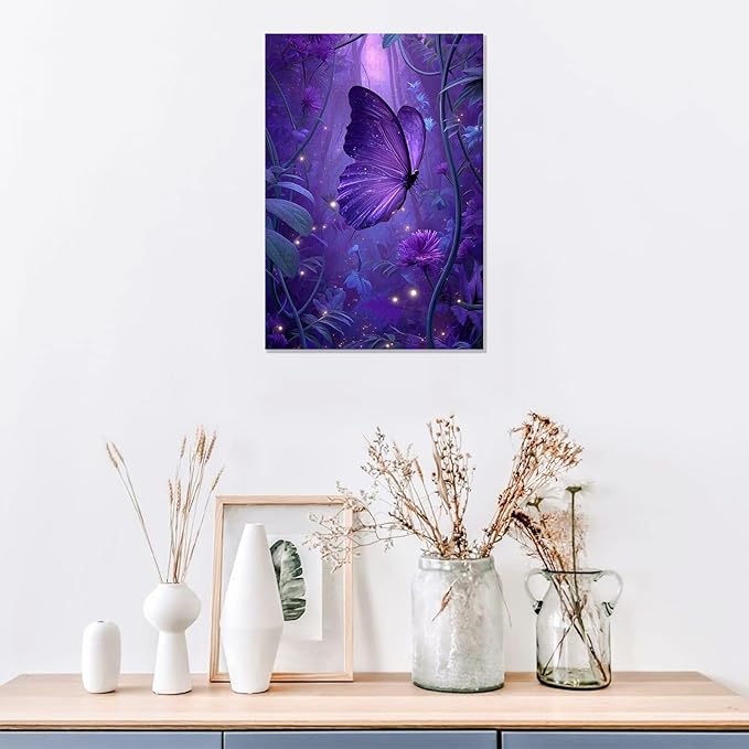 Great Jigsaw Puzzles for Adults 300 Pieces Purple Enchanted Forest Butterfly Puzzles for Adults Toys Gift Family Decoration Kids Puzzle