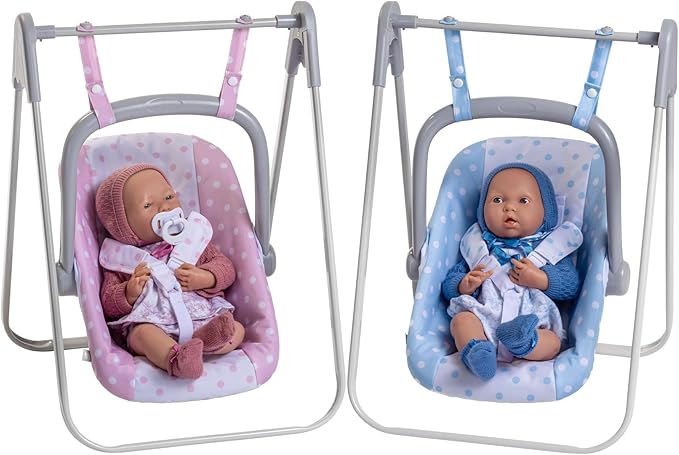 JC Toys - for Keeps Playtime | 2 in 1 Baby Doll Swing and Portable Carrier | for Dolls up to 18" | Ages 3+ | Blue