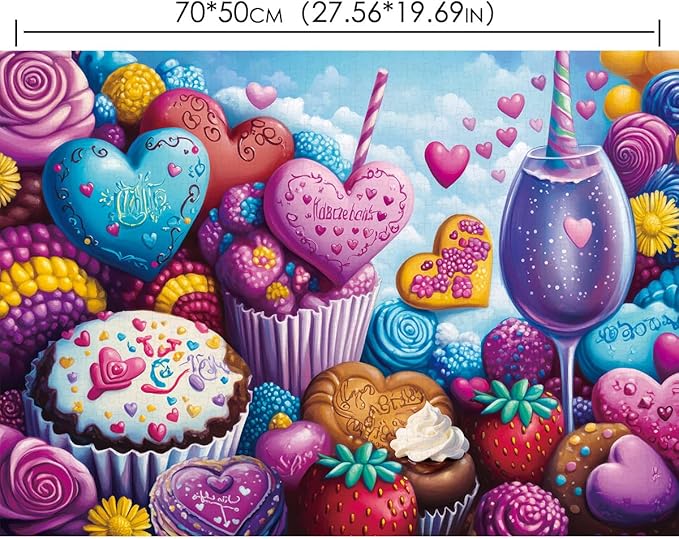 Chocolate Delight Jigsaw Puzzle, Puzzles for Adults 1000 Pieces, Home Decoration Puzzle, Interlock Perfectly No Dust, Gifts for Valentine's Day Easter
