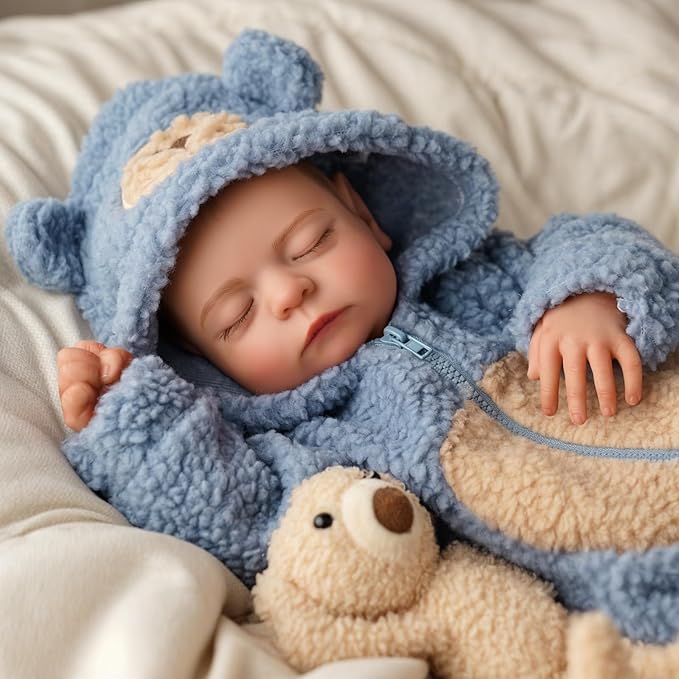 BABESIDE Lifelike Reborn Baby Dolls Boy - 18-Inch Newborn-Realistic Baby Doll Poseable Real Life Baby Dolls Soft Vinyl and Cloth Body with Toy Accessories for Kids Age 3+