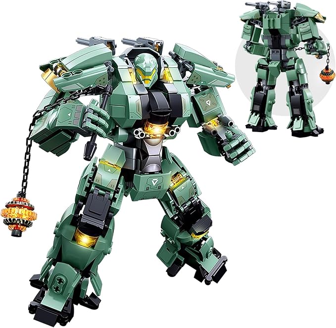 HIGH GODO Transforming Mech Robot Building Blocks Set,Destroy Warrior City Action Mech Model Building Kit, 542 Pieces Cool Robots Toys Gift for Adults and Teens 14+