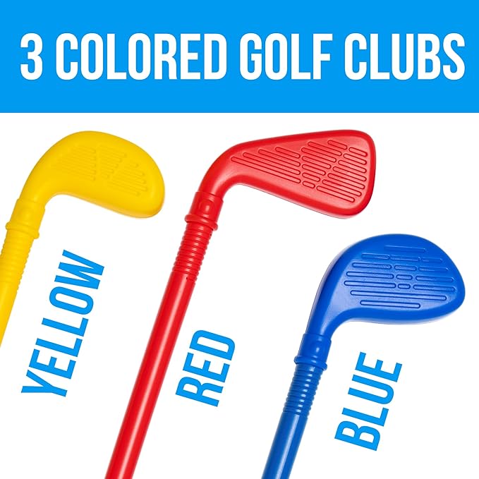 Atlasonix Toddler Golf Set - Toddler Golf Clubs | Kids Golf Clubs Includes Kid Golfer Bag, Gloves, 8 Balls and 3 Sticks - Sports and Outdoor Play Toys, Outdoor Toys, Kids Outdoor Play Equipment