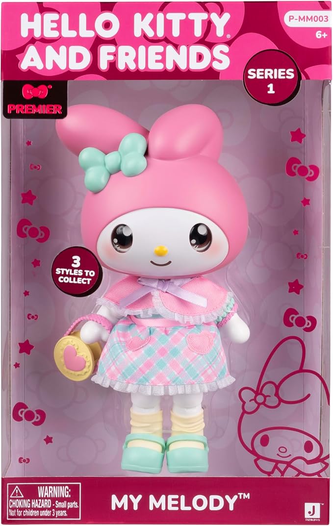 Hello Kitty® and Friends Premier 8-Inch Articulated Figure - Classic My Melody™ Series 1 Poseable Doll - Officially Licensed Sanrio Product - Ages 6+