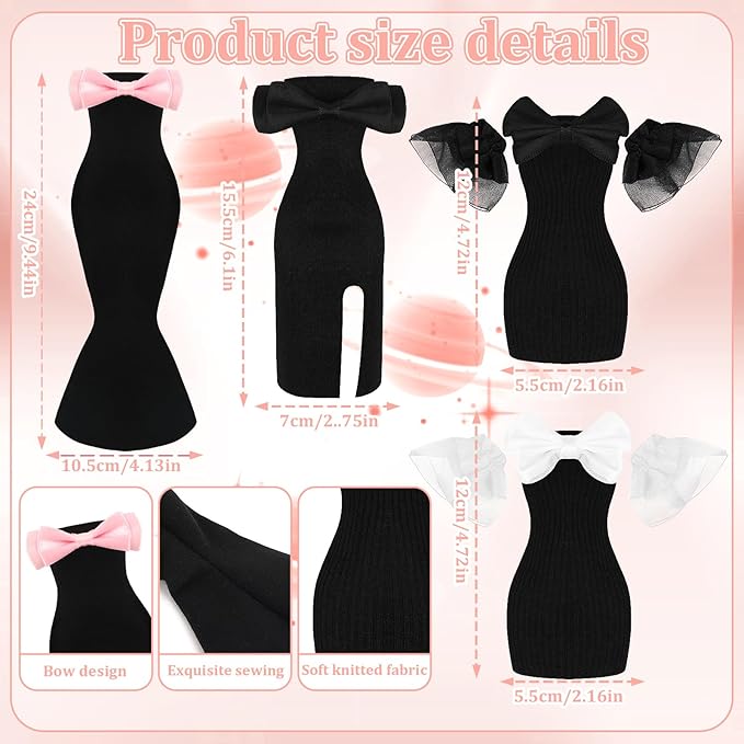 UPINS 4 Pcs Doll Clothes Girls Doll Accessories for 11.5 Inch Doll Include Summer Dress Regular Outfit Doll Clothing Girl Birthday Gift