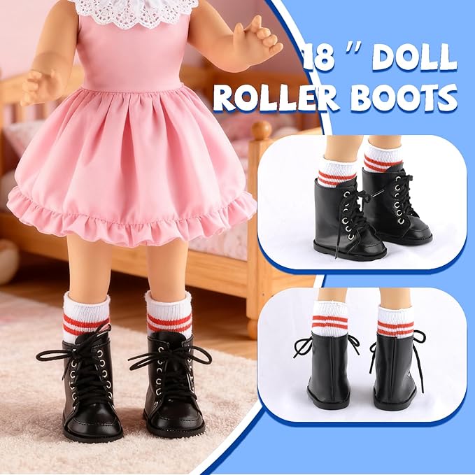 18 inch Doll Accessories, 5 Pairs of Doll Shoes+2 Pairs of Socks Fits for 18in American Doll Accessories