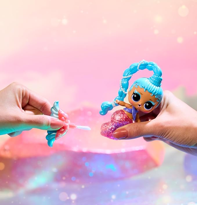 LOL Surprise Mermaids Makeover Magic Tots with DIY Wearable Lip Gloss Makeup for You and Your Doll, Fun Water Play, Gift for Kids Ages 4+