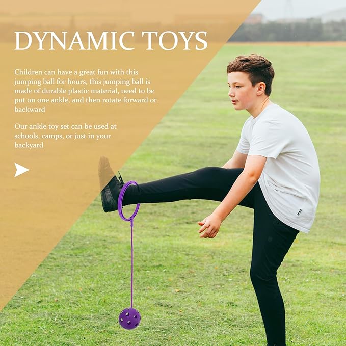 BESPORTBLE Ankle Skip Ball, Jump Ankle Ropes Skip and Jump Sports Swing for Girls Boys Gym Class Home Playground Exercising