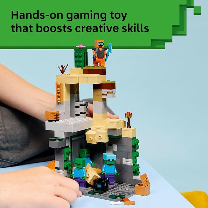 LEGO Minecraft Zombie Dungeon Building & Pretend Play Toy for Boys & Girls - Video Game Playset & Toy Figures for Kids, Ages 8+ - W/Wandering Wastelands Minifigure - Gift Idea for Birthdays - 21587