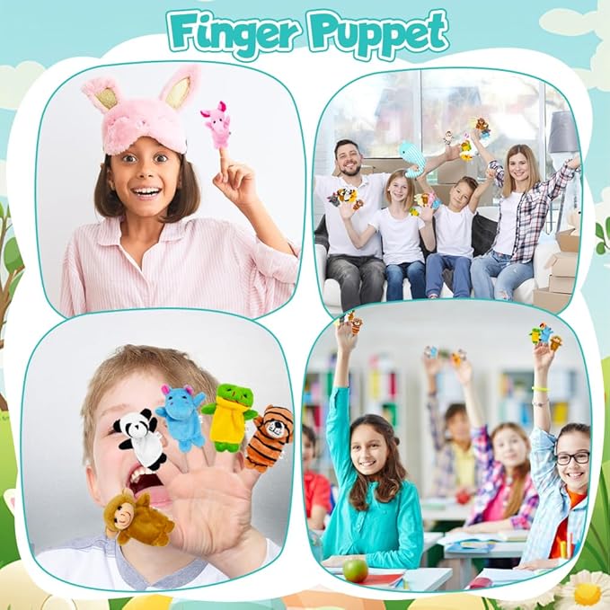 UMEELR Easter Fillable Eggs with Animals Finger Puppets, Basket Stuffers, Kids Party Favor School Classroom Rewards, Egg Hunt Filler 12 Pack