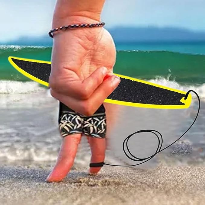 Finger Surfboard Toy for Adults,Finger Toys Finger Surf Board and Almost Anywhere,Surf in The Wind,Surfboard Fingertip Toys for Surfers,Surf Anytime Anywhere Novelty and Gag Adults Toy (Yellow)
