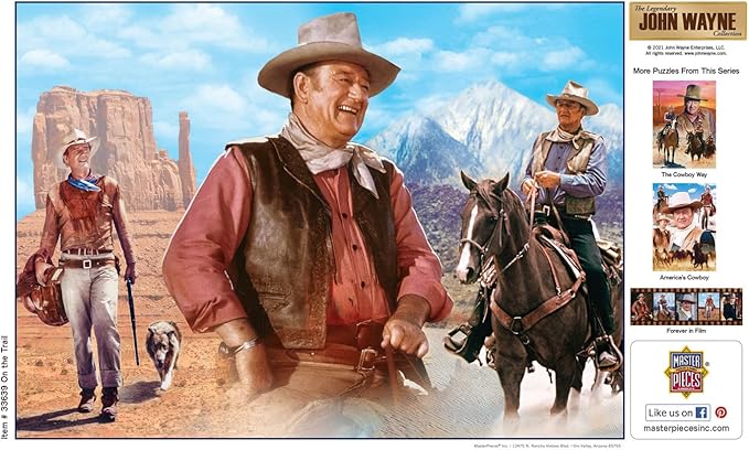 MasterPieces 1000 Piece John Wayne Jigsaw Puzzle for Adults, Family, or Youth - on the Trail - 19.25"x26.75"