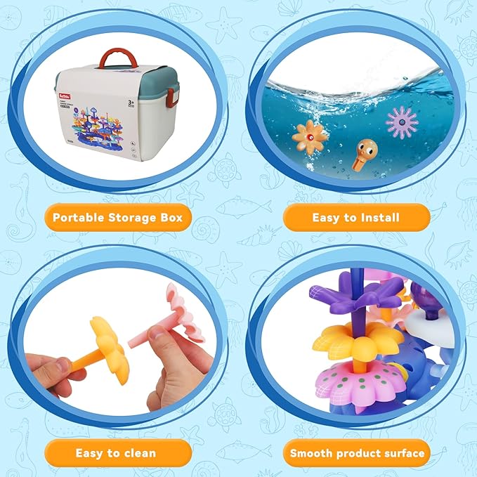 Coral Garden Flower Building Toys for for Toddlers 3-5 Year Old，Upgrade DIY Building Blocks Toys for Ages 3-4 Girls,Educational STEM Christmas Birthday Gift for Kids(136PCS)