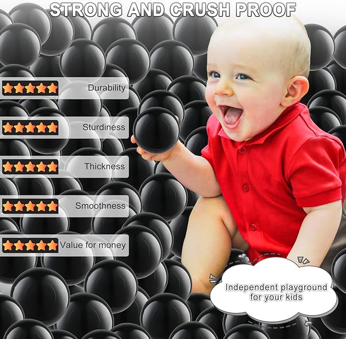 Clear Ball Pit Balls - Crush Proof Plastic Toy Balls for Boys and Girls