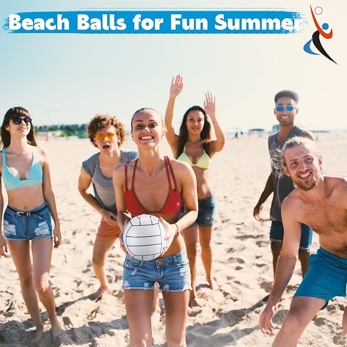 Jerify 12 Inch Inflatable Volleyball Beach Ball Pool Ball Volleyball Party Supplies for Kids Adults Summer Beach Water Swimming Pool Accessories