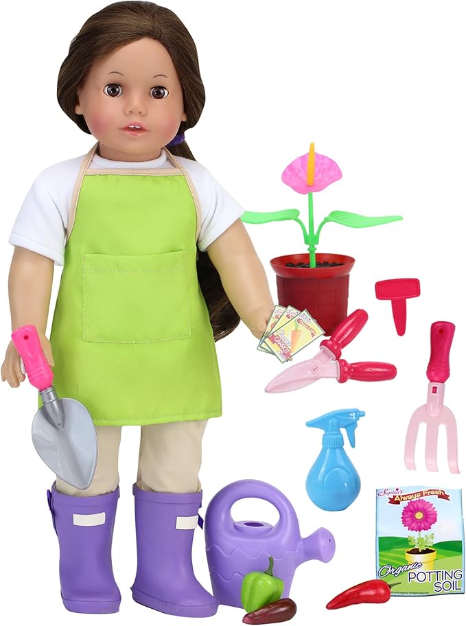 Sophia's 16 Piece Smithsonian STEM Career Collection Horticulturist Garden Set for 18" Dolls, Multicolor