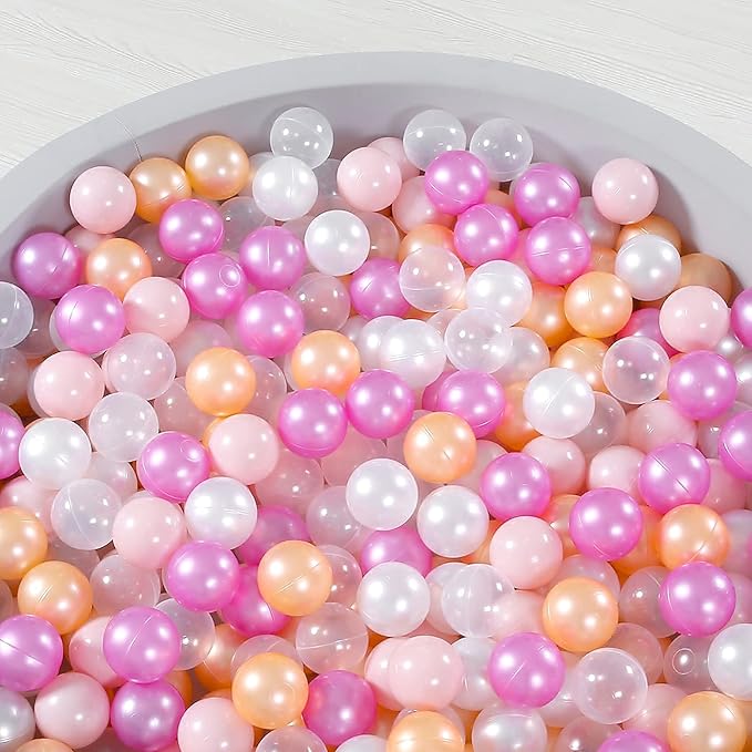 STARBOLO Ball Pit Balls for Toddlers Pack of 100 200 500 - BPA&Phthalate Free Non-Toxic Crush Proof Soft Plastic Balls for 1-5Years Old Toddlers Girl Kids Birthday Pool Playpen Tent Party