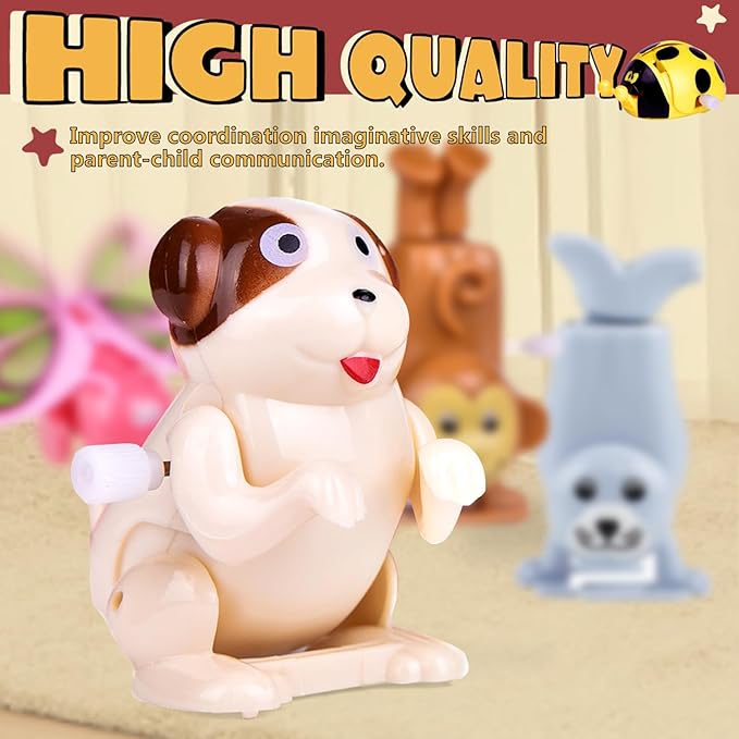 FUN LITTLE TOYS Wind Up Toys 25 PCs Assorted Animal Toys for Kid Party Favors, Pinata Filler Carniva Prizes Classroom Incentive Reward (Contents and Color May Vary)