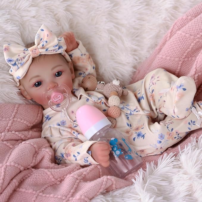 BABESIDE Lifelike Reborn Baby Dolls - 17-inch Cute Realistic Baby Doll Newborn Soft Cuddly Real Life Baby Dolls with Accessories for Kids Age 3+