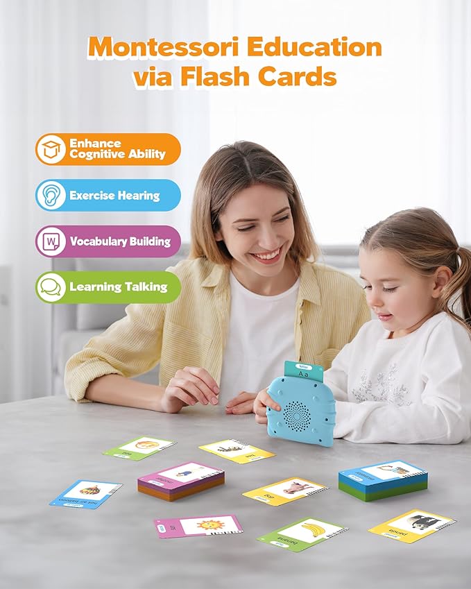 Airbition 510 Words, Talking Flash Cards for Toddler 1 2 3 4 Year Olds, Language Learning Tools, Pocket Speech Therapy Tools, Montessori Tools with 31 Themes, Children's Sensory Device